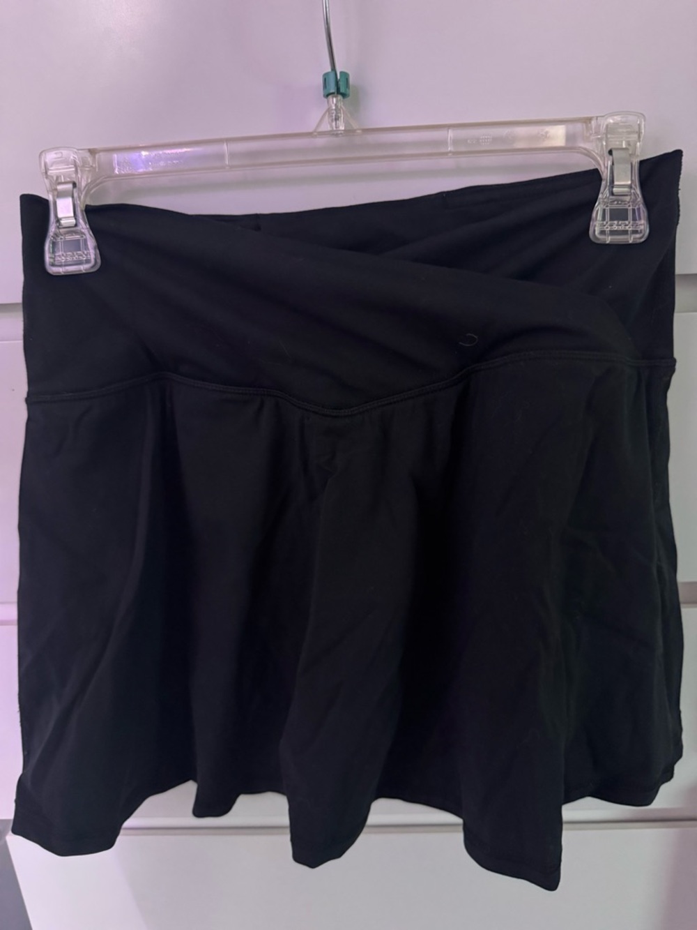 Black Wrap Waist Yoga Skort - Picture 4 of 4